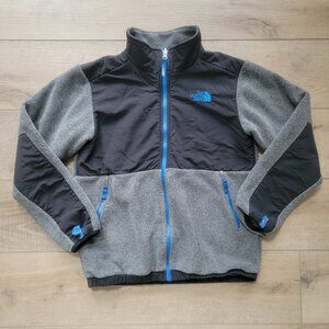 The North Face Boys Size L 14/16 Gray Black Denali Fleece Jacket,  Polartec 300.